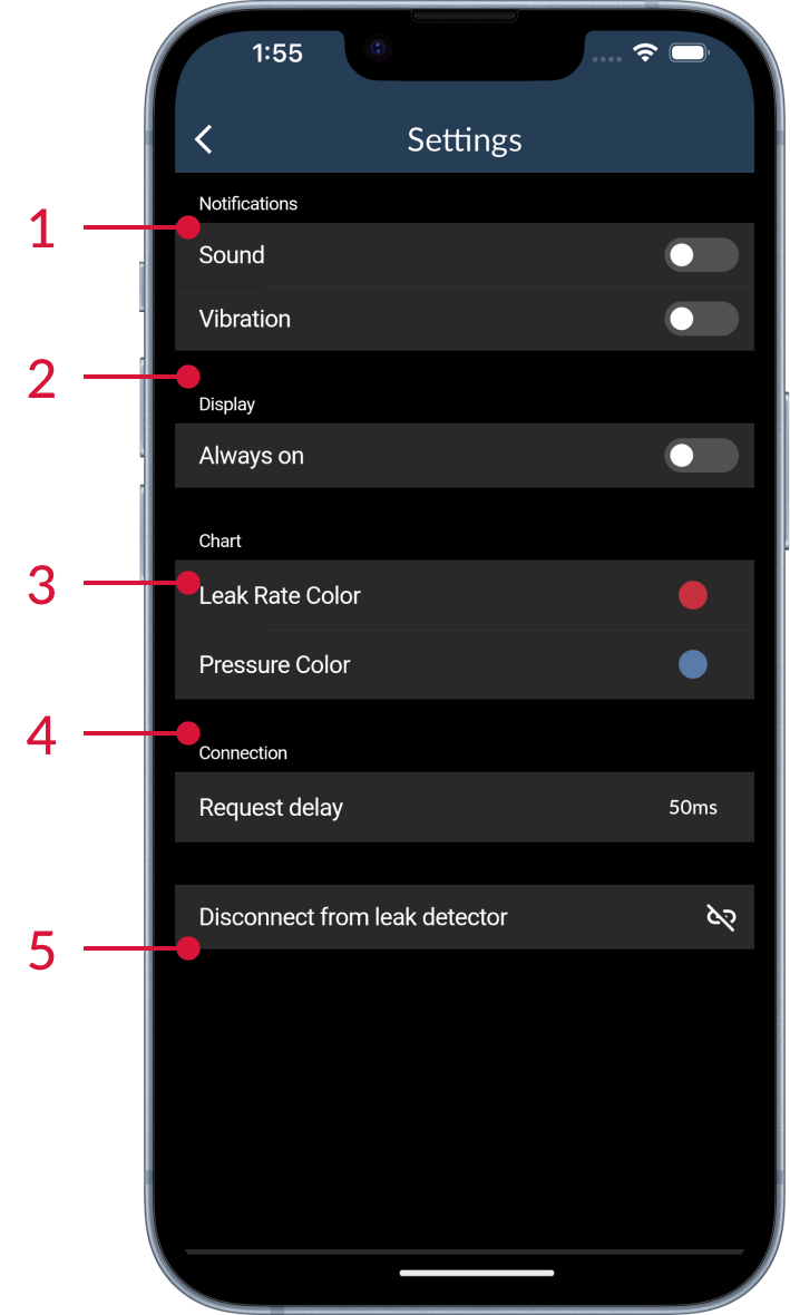 settings menu