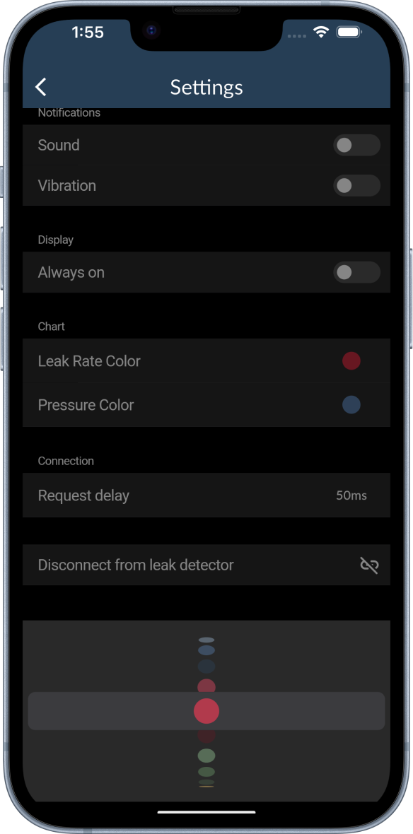 color picker in settings