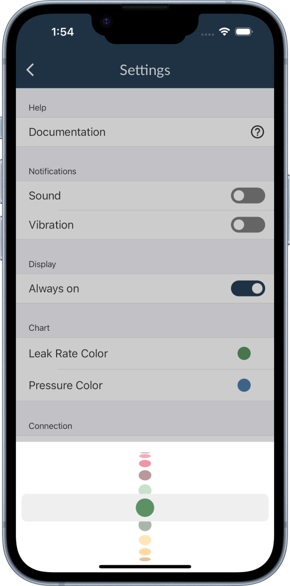 color picker in settings