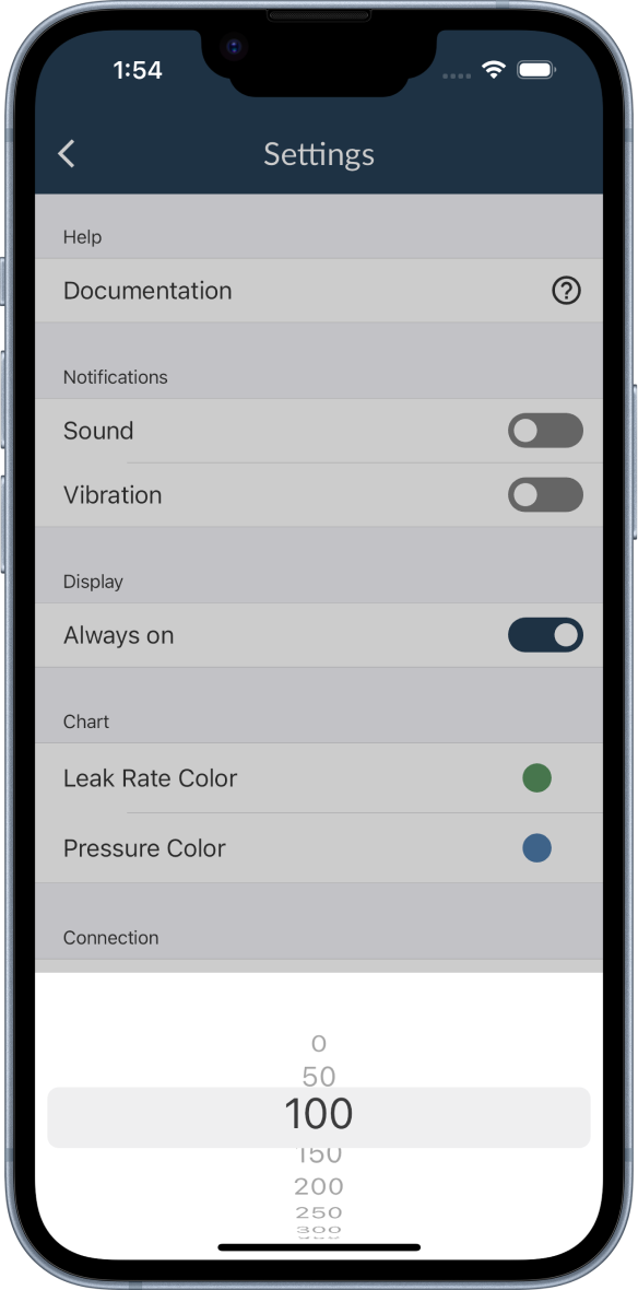number picker in settings
